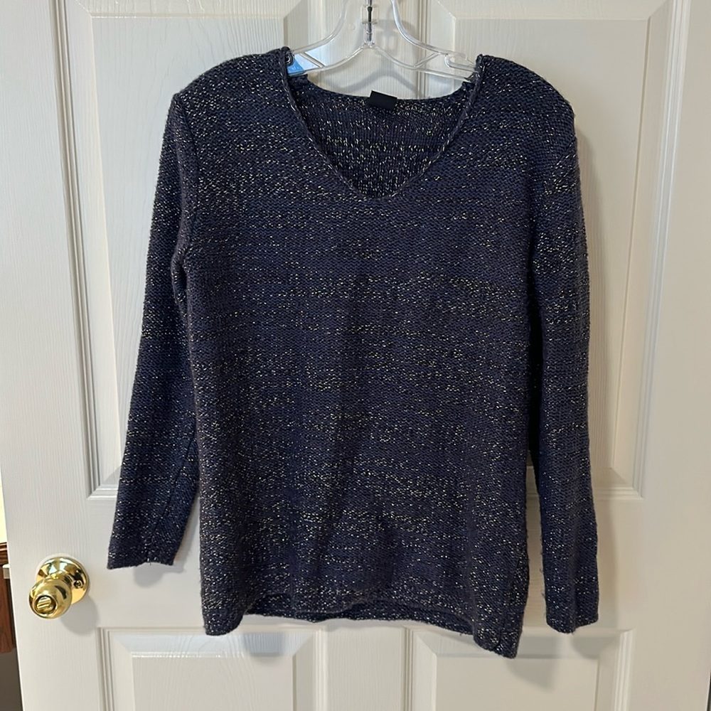 Gap Navy Wool Metallic Sweater
